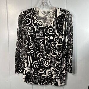Nygard Collection Womens Small Cropped Cardigan Sweater Embellished Sequins